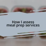 How I assess meal prep services