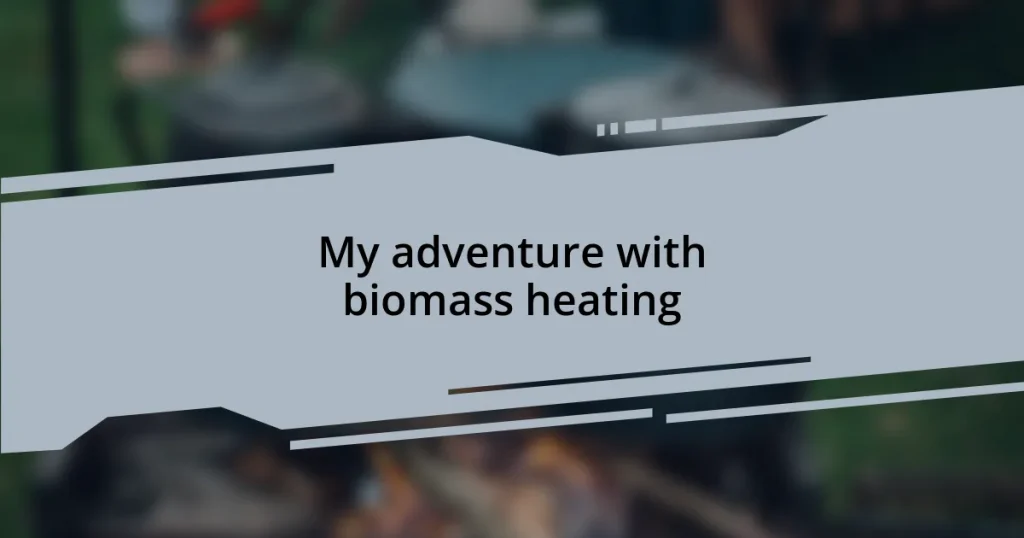 My adventure with biomass heating