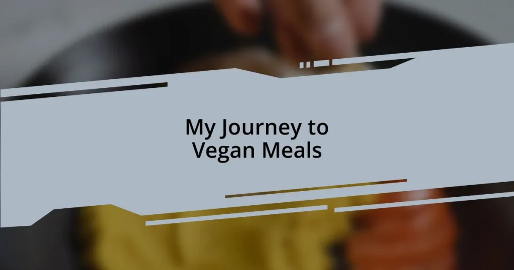 My Journey to Vegan Meals