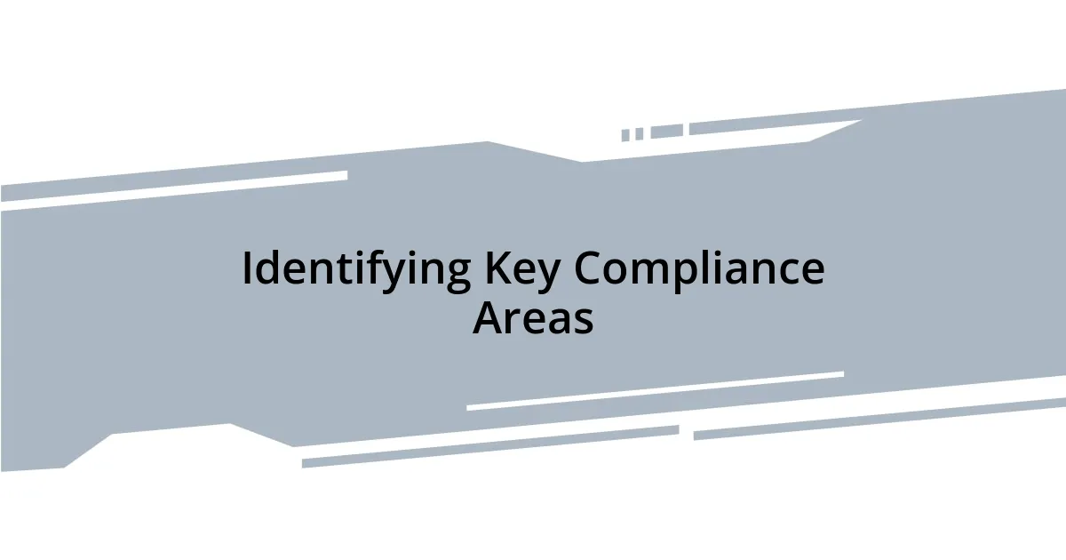 Identifying Key Compliance Areas